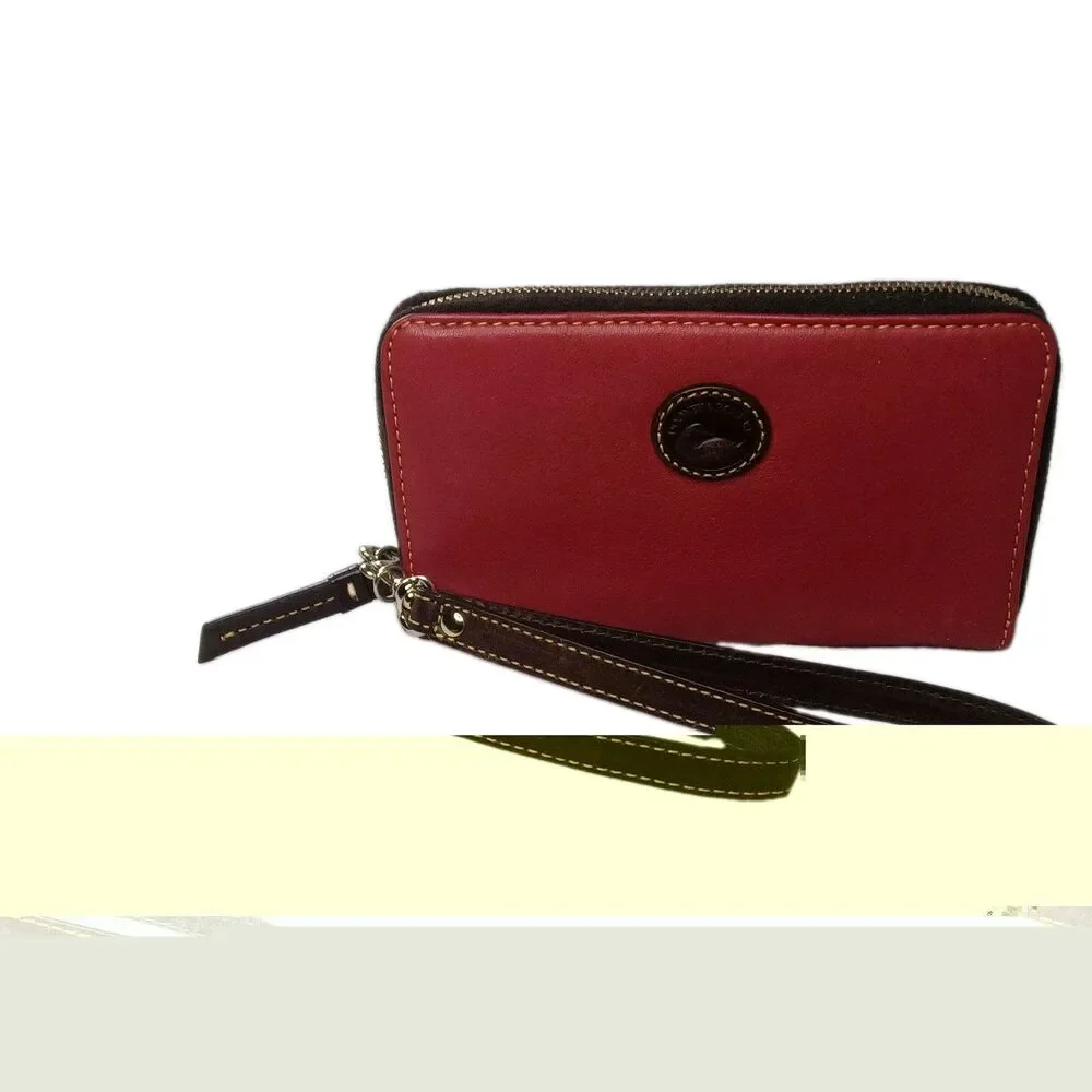 Dooney and Bourke Leather Wristlet Medium Size Red
